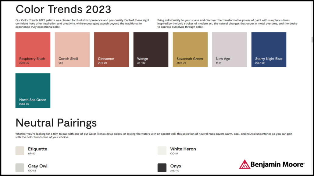 Benjamin Moore 2023